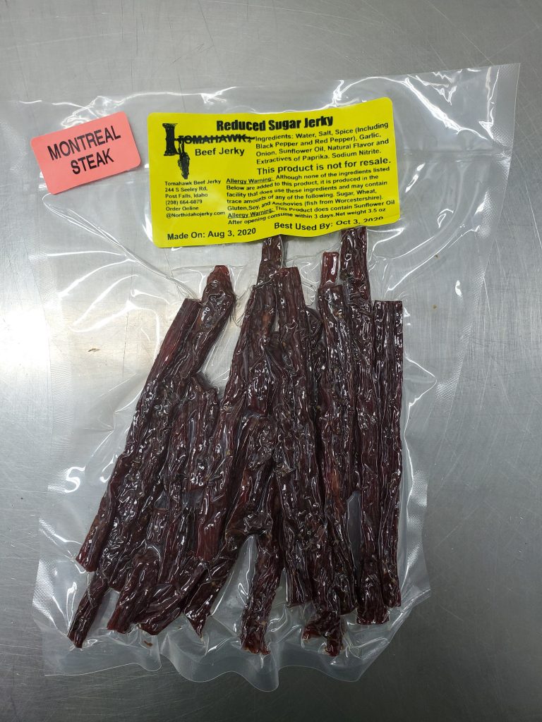Montreal SteakReduced Sugar Jerky North Idaho Beef Jerky Tomahawk